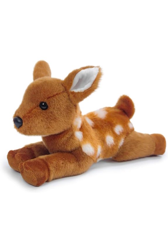 8 Inch Small Resting Realistic Forest Deer Plush Doll, Compact Soft Stuffed Animal, Preschool Teaching Toy & Holiday Party Favor Gift