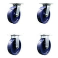 thumbnail image 1 of 8 Inch Solid Poly Caster Set with Roller Bearings 2 Swivel 2 Rigid SCC, 1 of 2