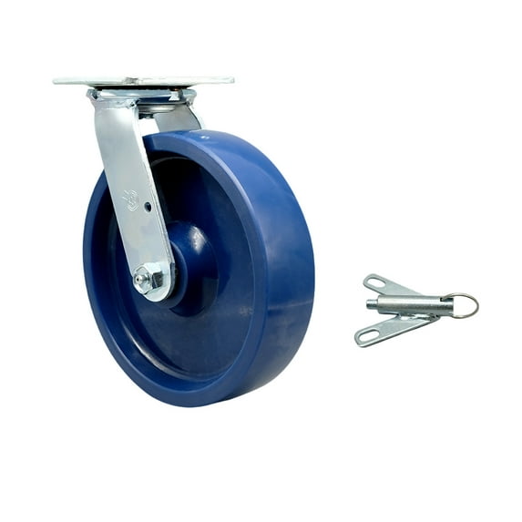 8 Inch Solid Polyurethane Swivel Caster with Ball Bearing and Swivel Lock SCC