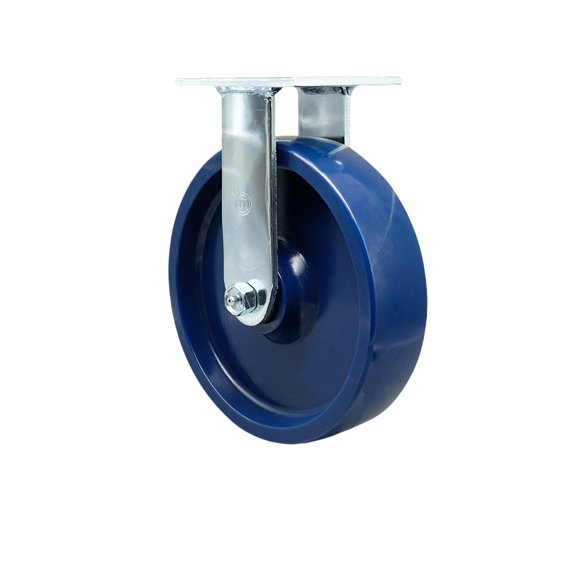 8 Inch Solid Polyurethane Wheel Rigid Caster with Roller Bearing Service Caster