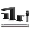 thumbnail image 1 of TVOFEK Bathroom Faucet 3 Hole, Black Bathroom Sink Faucets 8 inch Widespread with Metal Pop up Drain and cUPC Hoses for Lavatory Vanity Restroom RV, 1 of 14
