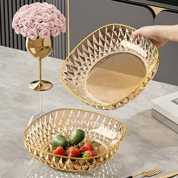 8 Inch Square Plastic Salad Bowl Vegetable Fruit Colander Drain Basket Snack Serving Tray Kitchen Storage Container Multipurpose Dish for Home Office Picnic Camping Durable Easy Clean