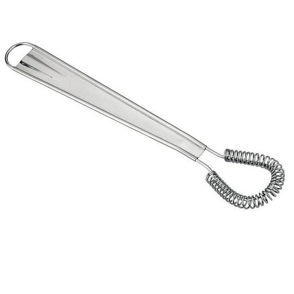 8 Inch Stainless Steel Push Down Hand Egg Beater Ergonomic Handle Battery Free Fast Mixing Cream Sauce Stirring Kitchen Whisk Single