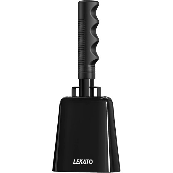 8 Inch Steel Cow Bell with Handle, Cheering bell for Sporting Events, Noise Makers CowBell for Football Games,Party, Chimes Percussion Concert, Graduation, School Bell, Farm Ranch