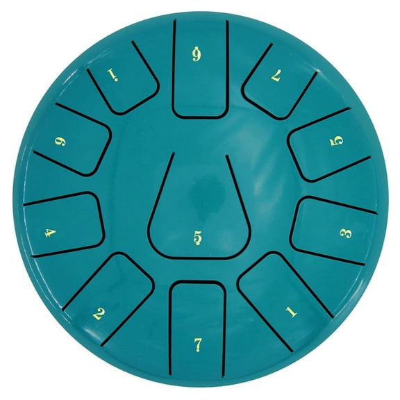 8 Inch Steel Tongue Drum, 11 Note Tambourine with Drumsticks and Finger Picks for Meditations Tambourine Instrument D,1 x Empty drum with drumstick with storage bag 1 x English manual,Lake Blue