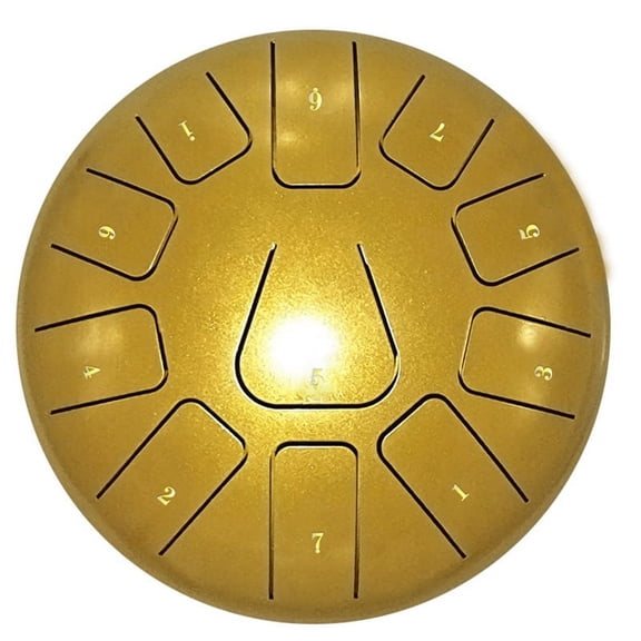 8 Inch Steel Tongue Drum, 11 Note Tambourine with Drumsticks and Finger Picks for Meditations Tambourine Instrument J