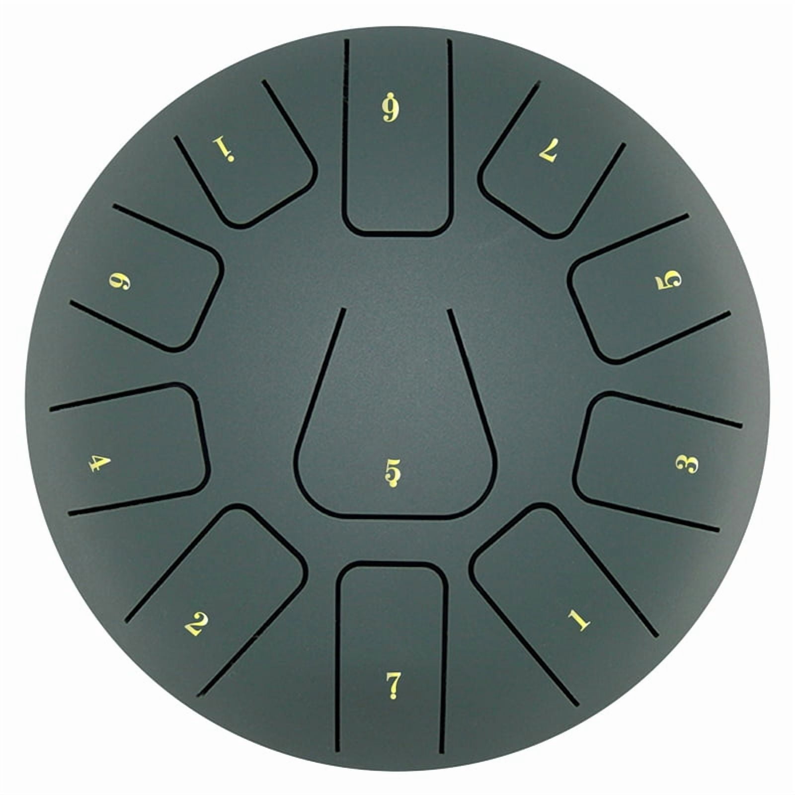 8 Inch Steel Tongue Drum, 11 Note Tambourine with Drumsticks and Finger Picks for Meditations Tambourine Instrument K