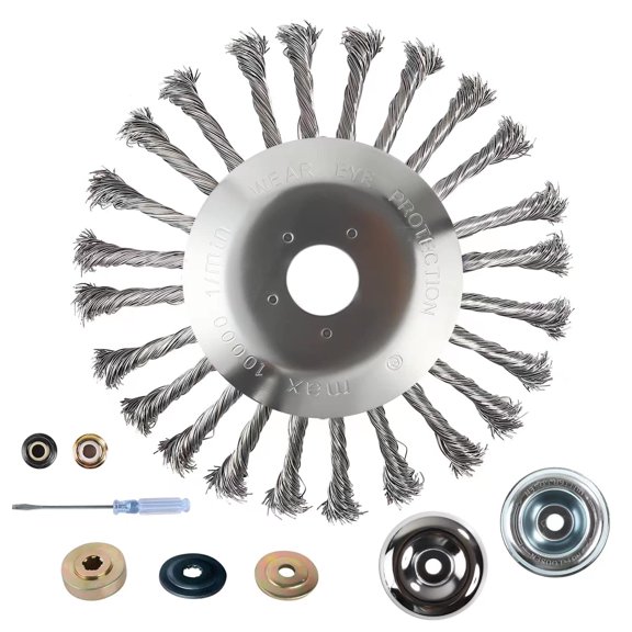8 Inch Steel Wire Rotary Brush Cutter Trimmer Head,Universal Replacement Weed Blade Cutter for String Trimmers, Gardening Lawnmower
