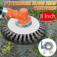 8 Inch Steel Wire Trimmer Head Upgraded Rotary Brush Weeds Blade Cutter