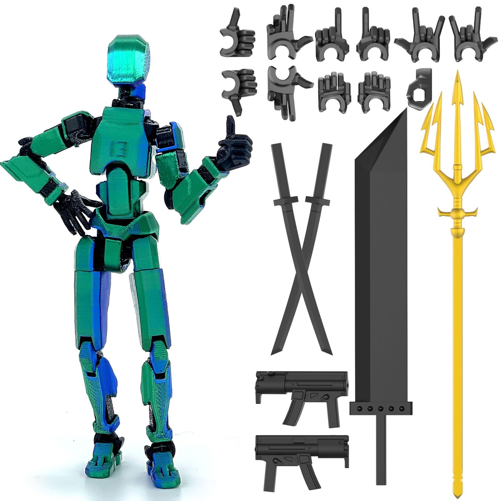 8 Inch T13 Action Figures,Articulated Full Body Mechanical Doll