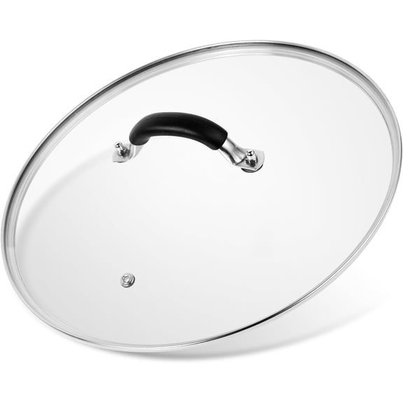8 Inch Tempered Glass Pan Lid Equipped with Stainless Steel Handle, Universal Replacement Cover for Home Frying Pans and Cooking Pots