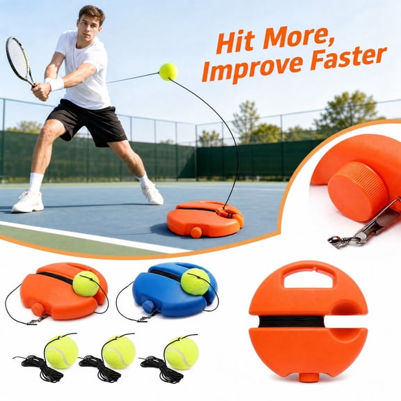 8 Inch Tennis Ball Trainer with Tether Rope and Adjustable Dial,Solo Tennis Trainer for Outdoor Tennis Practice,Father's Day Gift for Athlete,1 Pack
