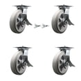 thumbnail image 1 of 8 Inch Thermoplastic Caster Set with Roller Bearing 4 Brake and 2 Swivel Lock, 1 of 2