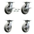 thumbnail image 1 of 8 Inch Thermoplastic Caster Set with Roller Bearing 4 Swivel Lock and 2 Brake, 1 of 2
