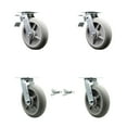 thumbnail image 1 of 8 Inch Thermoplastic Rubber Caster Set with Roller Bearing 2 Brake 2 Swivel Lock, 1 of 2