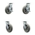 thumbnail image 1 of 8 Inch Thermoplastic Rubber Caster Set with Roller Bearing 4 Swivel Lock 2 Brake, 1 of 2