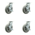 thumbnail image 1 of 8 Inch Thermoplastic Rubber Caster Set with Roller Bearing and Brake/Swivel Lock, 1 of 2
