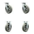 thumbnail image 1 of 8 Inch Thermoplastic Rubber Caster Set with Roller Bearings 2 Swivel 2 Rigid SCC, 1 of 2