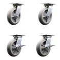 thumbnail image 1 of 8 Inch Thermoplastic Rubber Swivel Caster Set 2 Swivel Locks 2 Brakes SCC, 1 of 2
