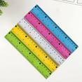 thumbnail image 1 of 8 Inch Transparent Color Plastic Ruler Inches Metric Measuring Tool, 1 of 5