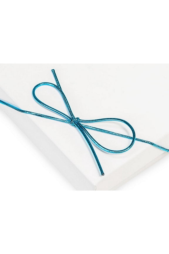8 Inch Turquoise Metallic Stretch Loops With Bow - 100 Pack