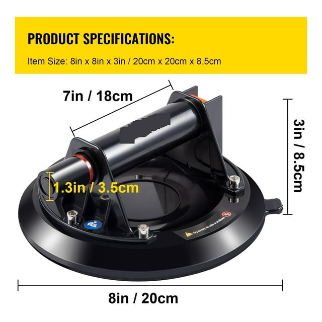 8 Inch Vacuum Suction Cup 58 Kg Heavy-Duty Hand-Held Lifter For Moving ...