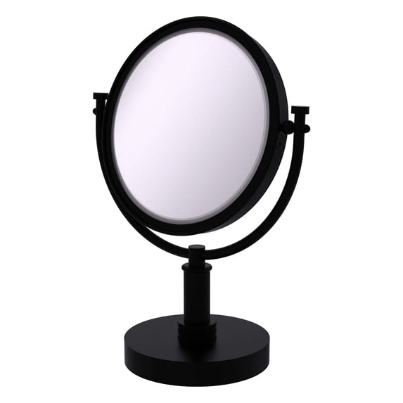 8 Inch Vanity Top Make-Up Mirror with Dotted Accents - Matte Black / 4X