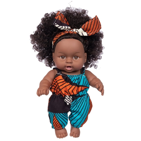 8-Inch Vinyl Baby Doll - Realistic Collectible Figure, Curly Hair Design, Photography Prop, Art Collection Piece for 3+ Years