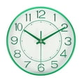 thumbnail image 1 of 8 Inch Wall Clock Battery Operated Silent Non Ticking Round Modern Clock, Green, 1 of 6