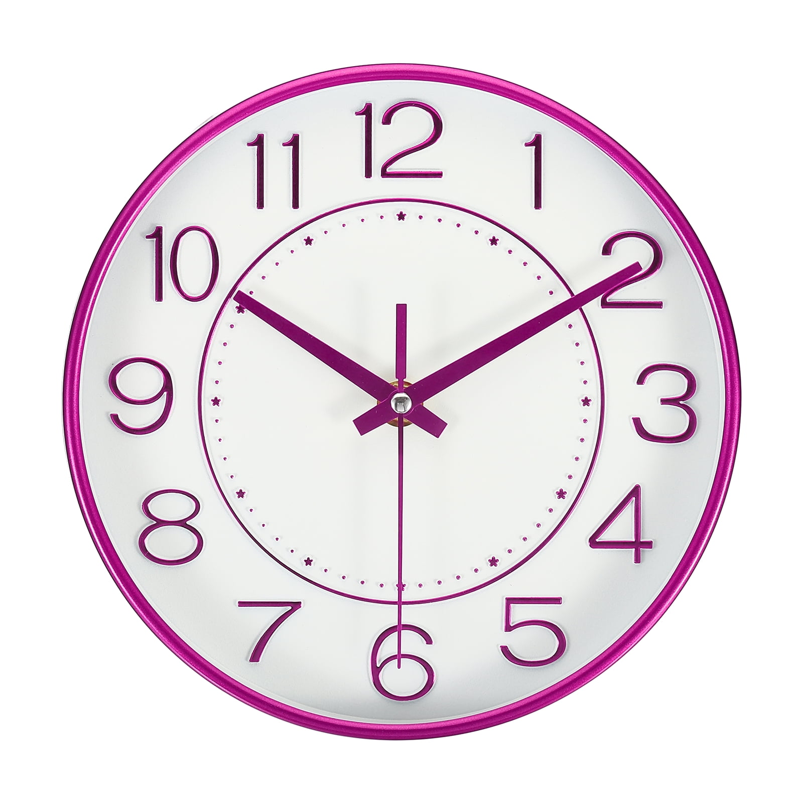 8 Inch Wall Clock Battery Operated Silent Non Ticking Round Modern ...