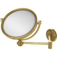 thumbnail image 1 of 8 Inch Wall Mounted Extending Make-Up Mirror with Dotted Accents - Polished Brass / 3X, 1 of 11