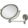 thumbnail image 1 of 8 Inch Wall Mounted Extending Make-Up Mirror with Grooved Accents - Polished Nickel / 3X, 1 of 5
