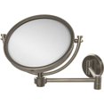 thumbnail image 1 of 8 Inch Wall Mounted Extending Make-Up Mirror with Smooth Accents - Antique Pewter / 3X, 1 of 5