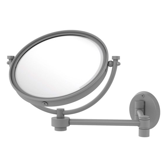 8 Inch Wall Mounted Extending Make-Up Mirror with Smooth Accents - Matte Gray / 5X
