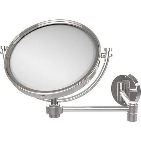 8 Inch Wall Mounted Extending Make-Up Mirror with Smooth Accents - Polished Chrome / 5X