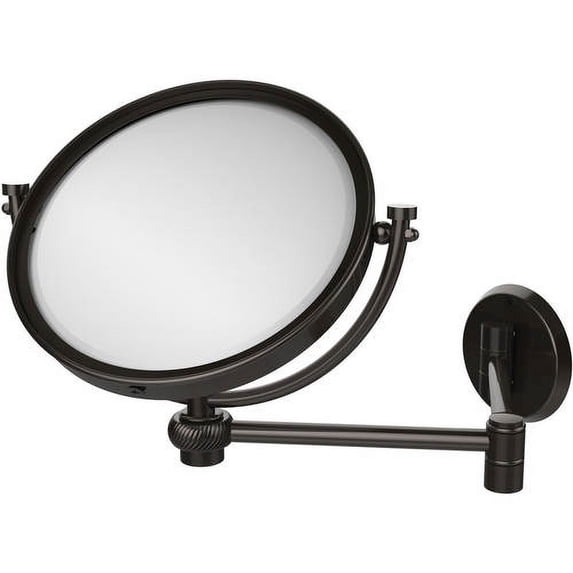 8 Inch Wall Mounted Extending Make-Up Mirror with Twisted Accents - Oil Rubbed Bronze / 5X