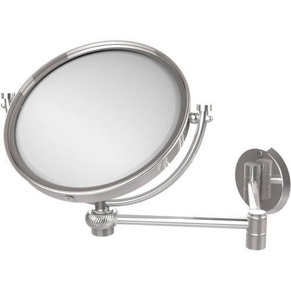 8 Inch Wall Mounted Extending Make-Up Mirror with Twisted Accents - Polished Chrome / 2X