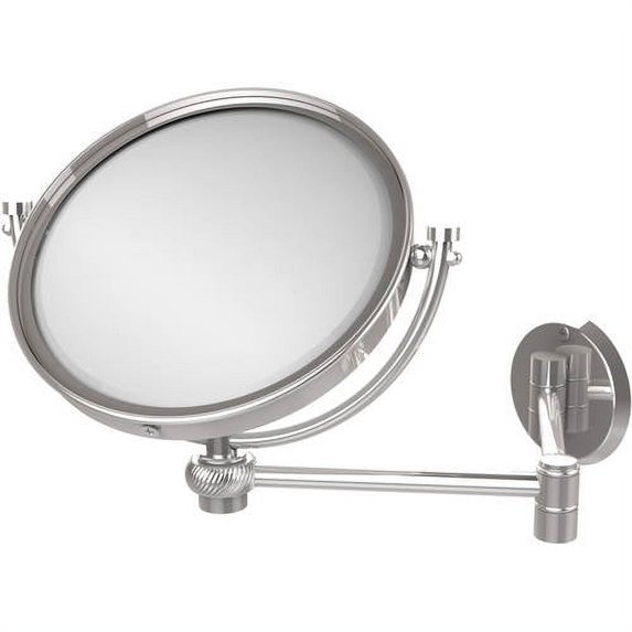8 Inch Wall Mounted Extending Make-Up Mirror with Twisted Accents - Polished Chrome / 4X