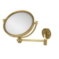 thumbnail image 1 of 8 Inch Wall Mounted Extending Make-Up Mirror with Twisted Accents - Unlacquered Brass / 2X, 1 of 11