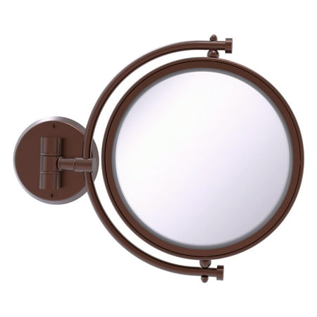 8 Inch Wall Mounted Make-Up Mirror - Antique Copper / 2X