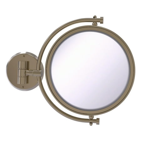 8 Inch Wall Mounted Make-Up Mirror - Antique Pewter / 2X