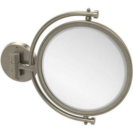 8 Inch Wall Mounted Make-Up Mirror - Antique Pewter / 3X