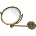 thumbnail image 1 of 8 Inch Wall Mounted Make-Up Mirror with Grooved Accents - Brushed Bronze / 3X, 1 of 11