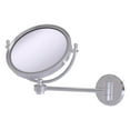 thumbnail image 1 of 8 Inch Wall Mounted Make-Up Mirror with Grooved Accents - Satin Chrome / 5X, 1 of 5