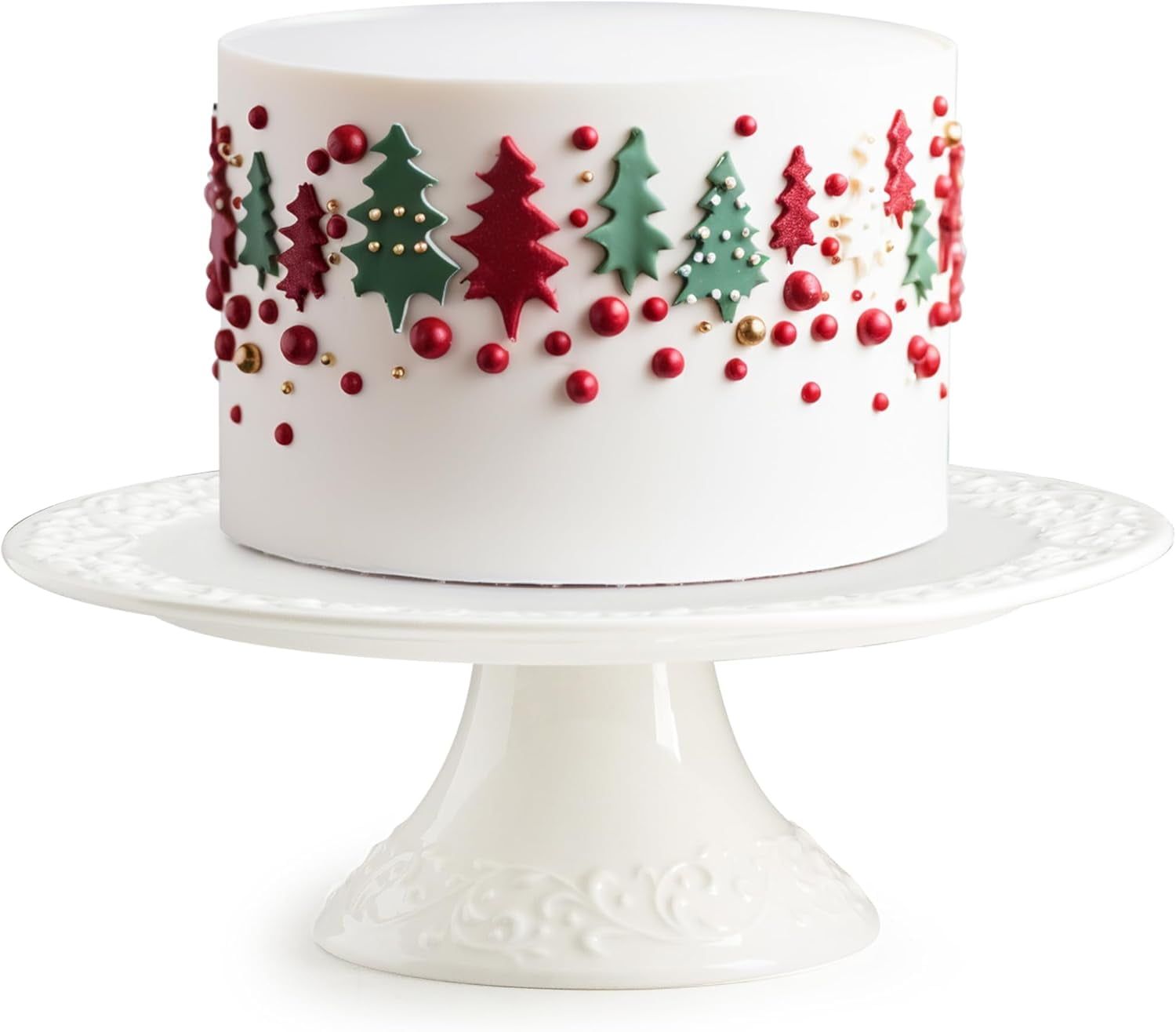 8 Inch White Cake Stand, Small Cake Stand for Party, Porcelain Cake