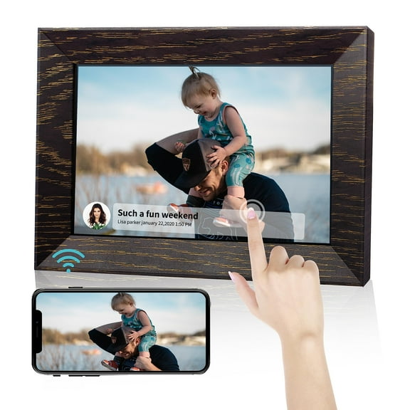 8 Inch WiFi Digital Photo Frame, 1280 x 800 IPS LCD Touch Screen, Easy Setup to Share Photos or Videos via Uhale App, Auto-Rotate, 16GB Storage