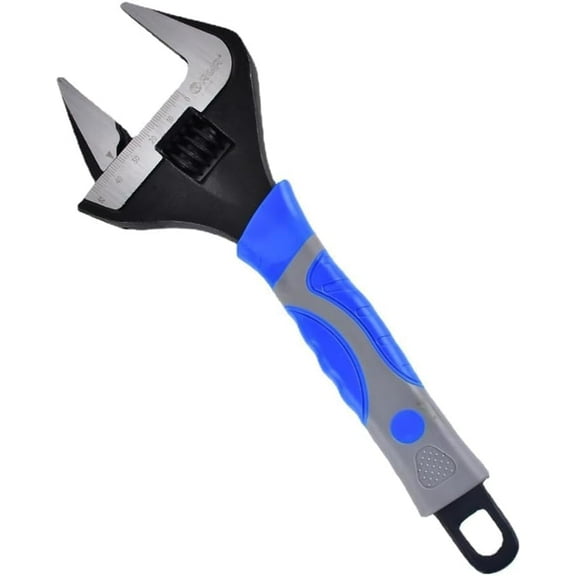 8 Inch Wide Jaw Adjustable Wrench - Wide Mouth Crescent Wrench for Plumbing & DIY Tasks, Comfortable Soft-Grip Handle for Precision & Control