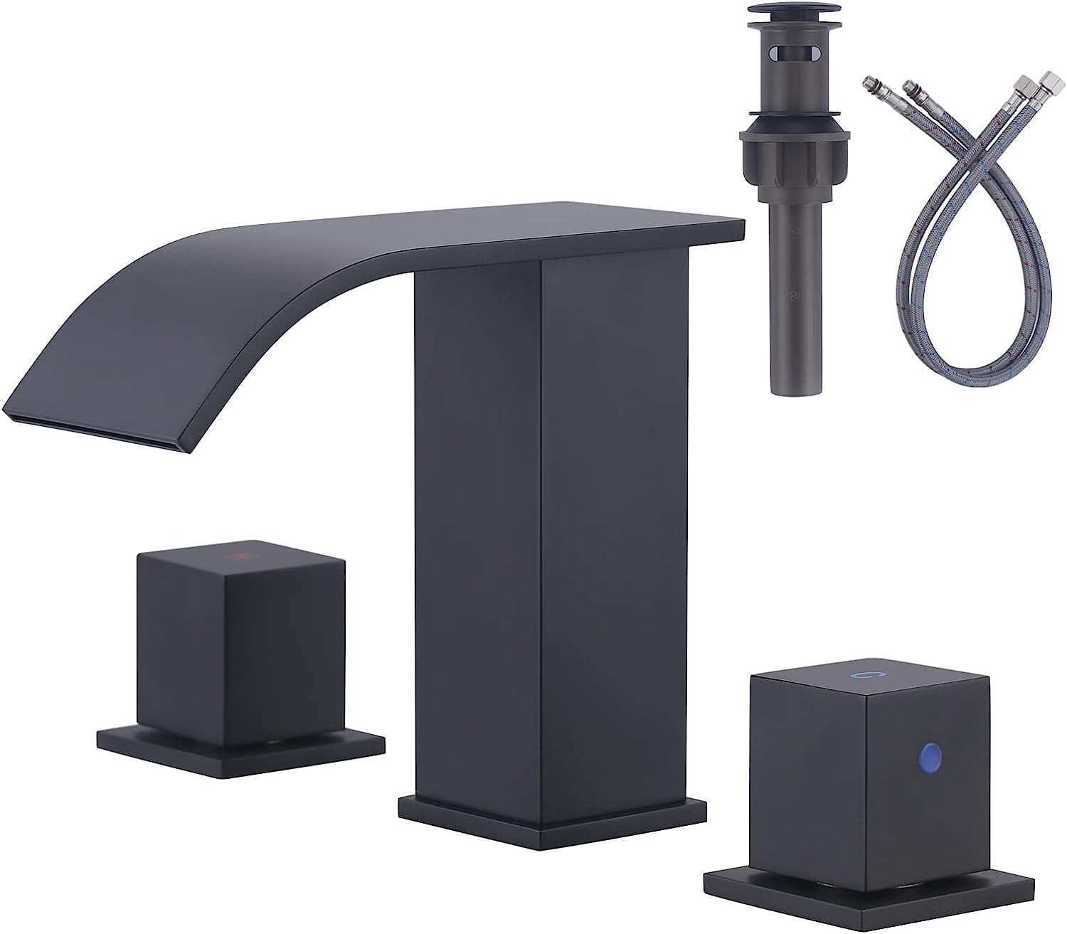 8 Inch Widespread Bathroom Faucet Matte Black, Modern 2 Handles ...