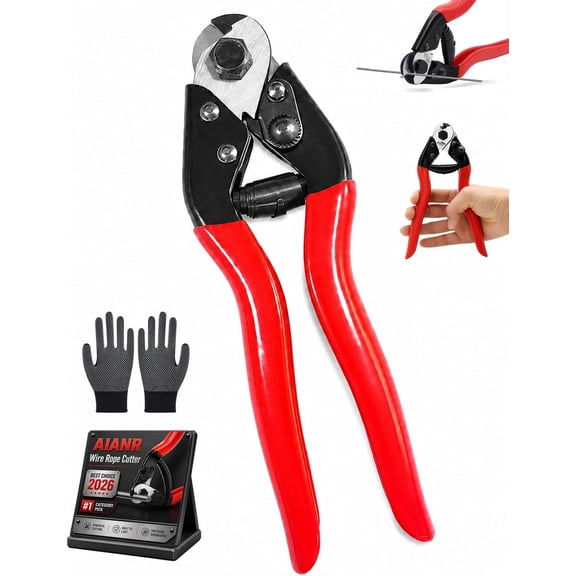 8 Inch Wire Rope Cutter, Heavy Duty Forged Steel Cable Cutters for Fence and Bike Repair, Hand Tools for Mechanics and DIYers, 1PC (k)