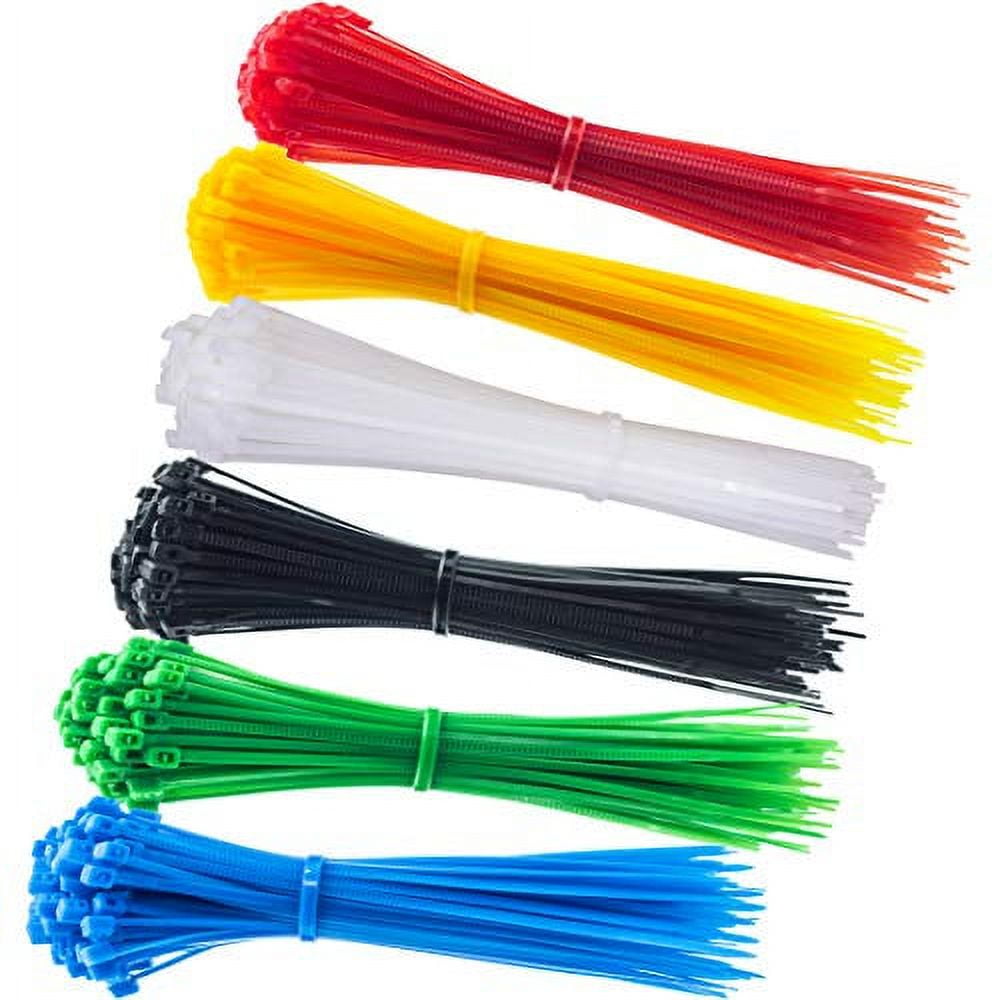 8 Inch Zip Ties, 120pcs Nylon Cable Ties, 6 Multicolors